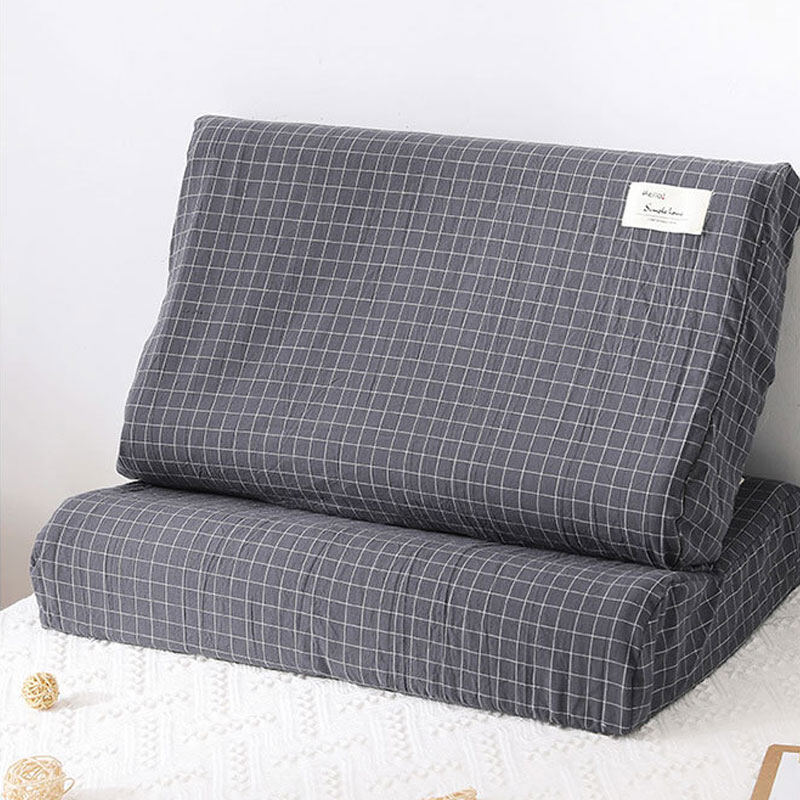 Zippered Latex Pillowcase Rebound Pillow Cover Memory Foam Protector Cotton