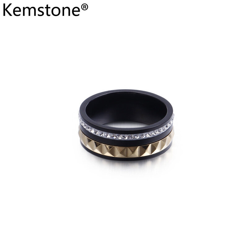 Kemstone Stainless Steel Cubic Zirconia Unisex Ring Fashion Jewelry