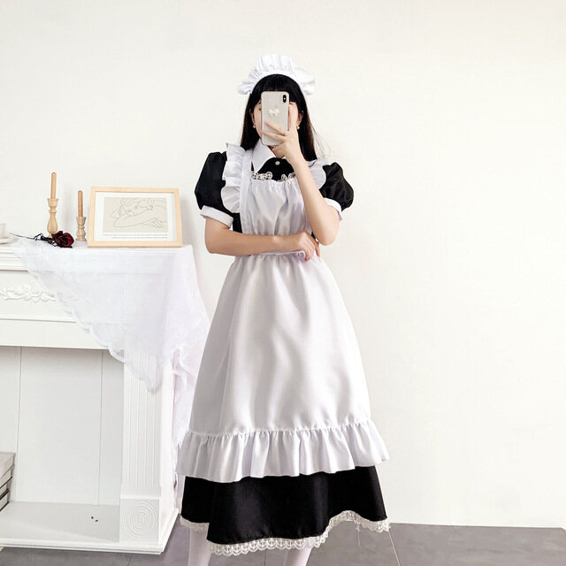 Women Maid Costume Japanese Lolita Dress French Maid Cosplay Dresses Adult Maid Uniform Suit
