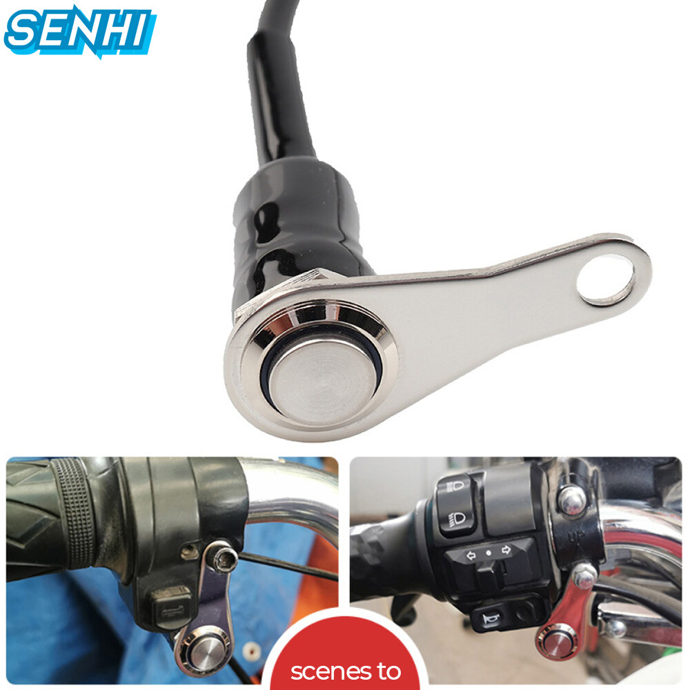 Senhi 1x Waterproof Motorcycle Headlight Switch Mini Driving Light Spotlight Fog Lamp ON/OFF Switch with Hole, Stainless Steel One Button Switch Universal for Honda Yamaha Suzuki Kawasaki Motorcycles ATV