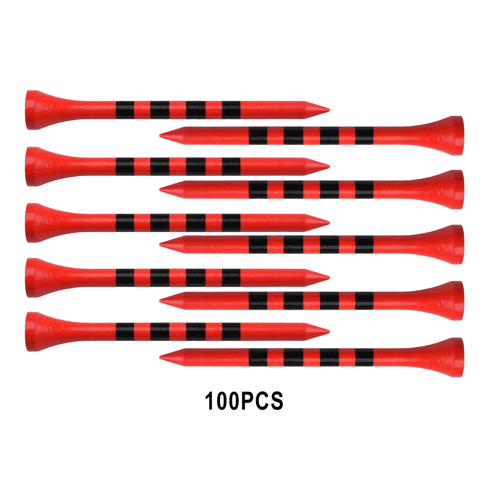 Moon ROCKET 100pcs Bamboo Golf Tees Stripe Mark Scale High Performance