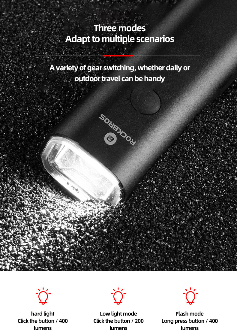 ROCKBROS Bicycle Light Front Light Night Riding Strong Light Flashlight