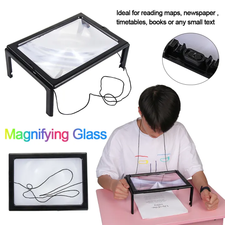 full page magnifying glass with light for reading