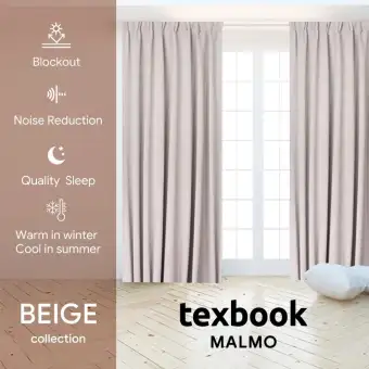 1 Pcs Texbook Malmo Blockout Window Curtain Plain Design With