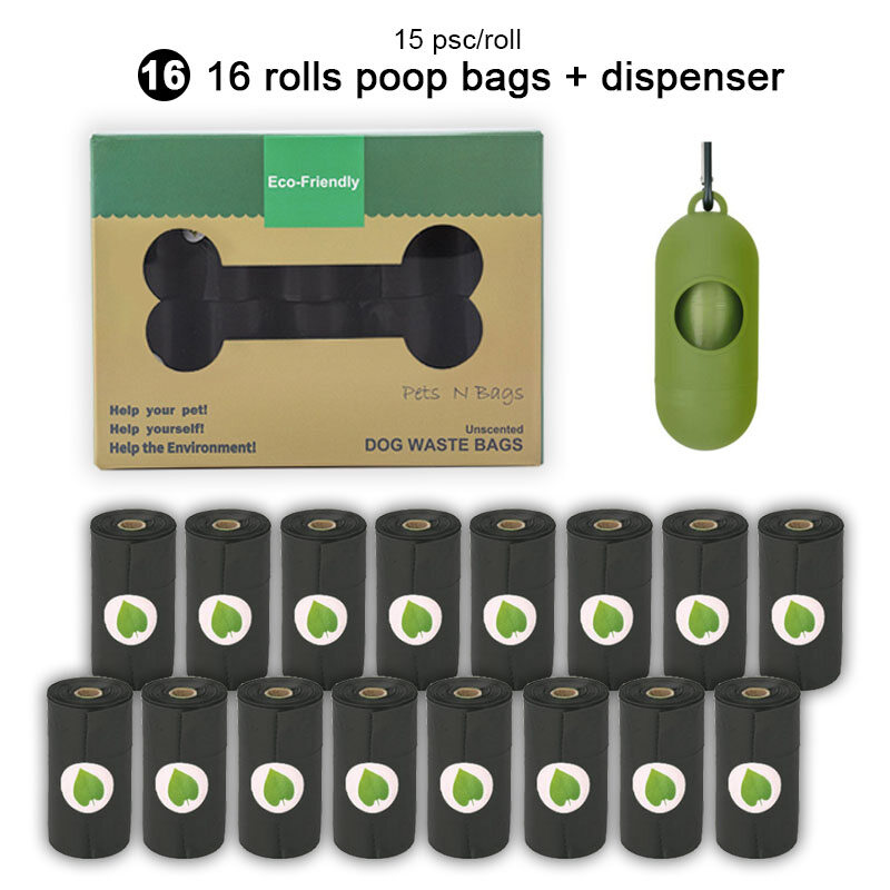 HamshMoc Dog Poop Bags Biodegradable Poop Bags for Dogs Leak Proof Eco-Friendly Dog Waste Disposal Bags Refill Rolls with Free Dispenser