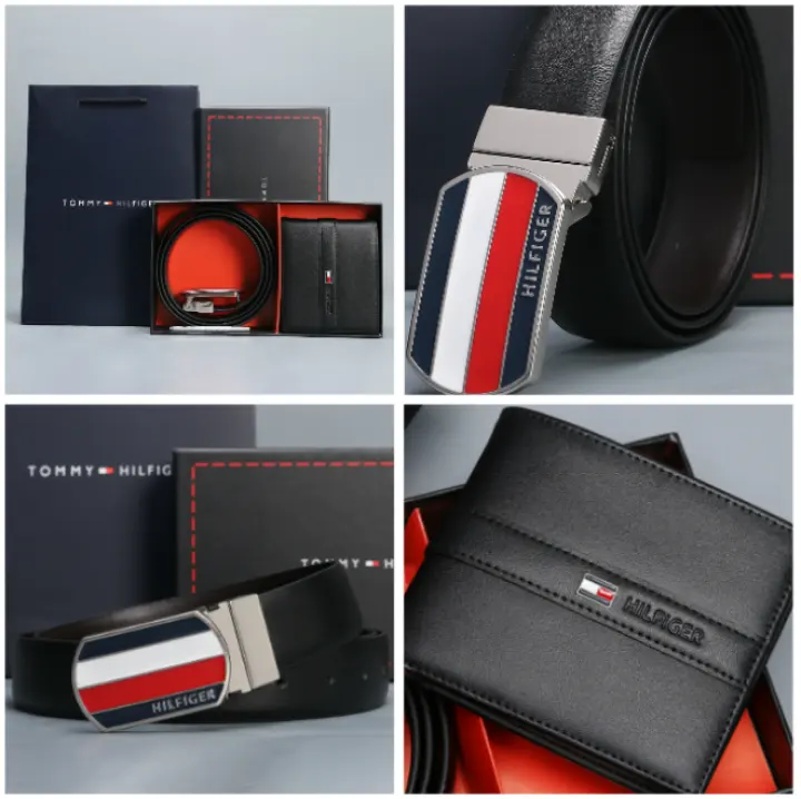 tommy hilfiger wallet and belt set