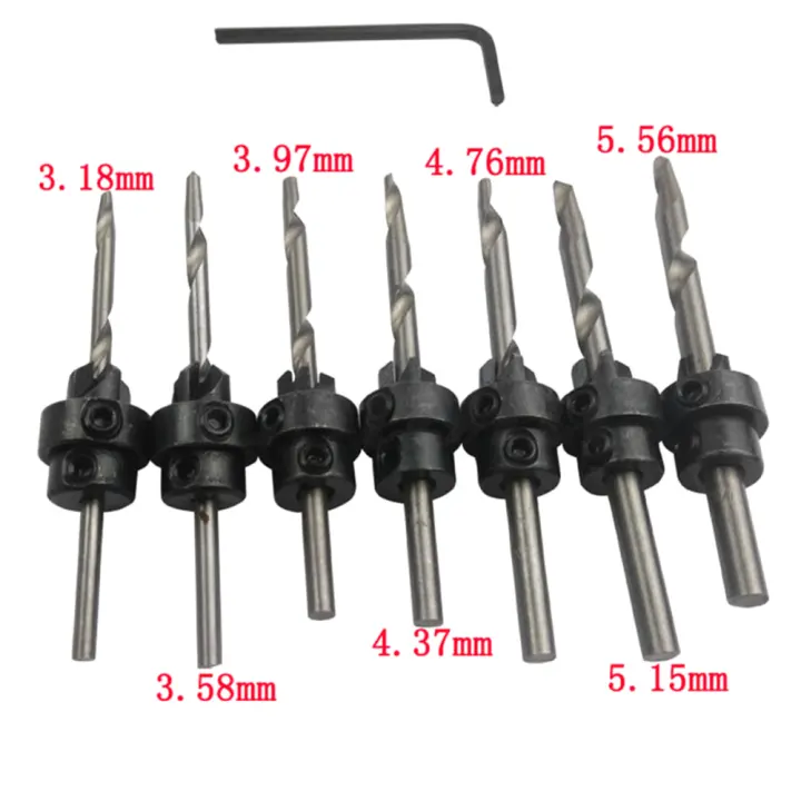 8Pcs//Set HSS Tapered Countersink Drill Bits Woodworking Drill Pilot Hole Tools