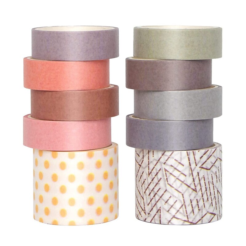 10 PCS Rolls Washi Tape Set Hand Account Tape Masking Decor Paper ...