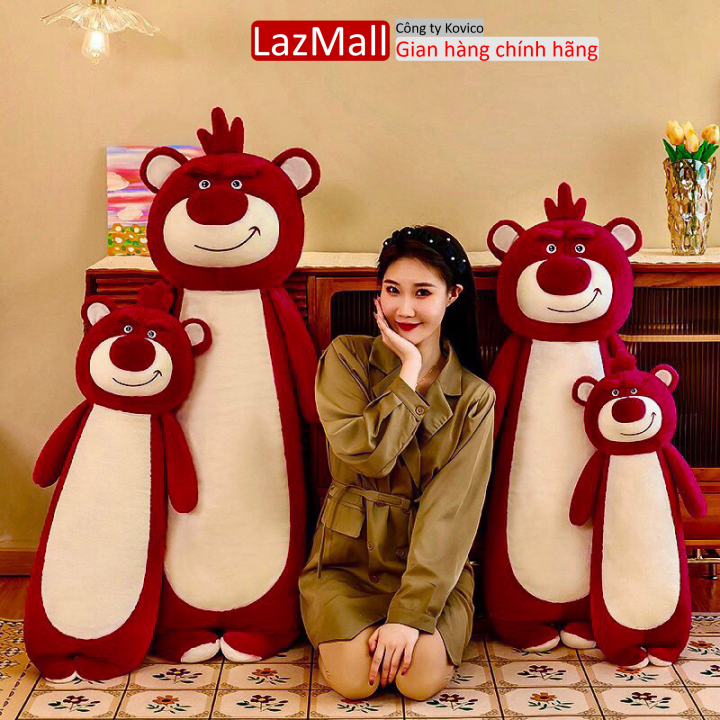 Gấu ôm luxo, gấu bông gấu dâu dễ thương,thú nhồi bông gấu dâu, gấu bông giúp bé ngủ ngon, đồ chơi thú bông