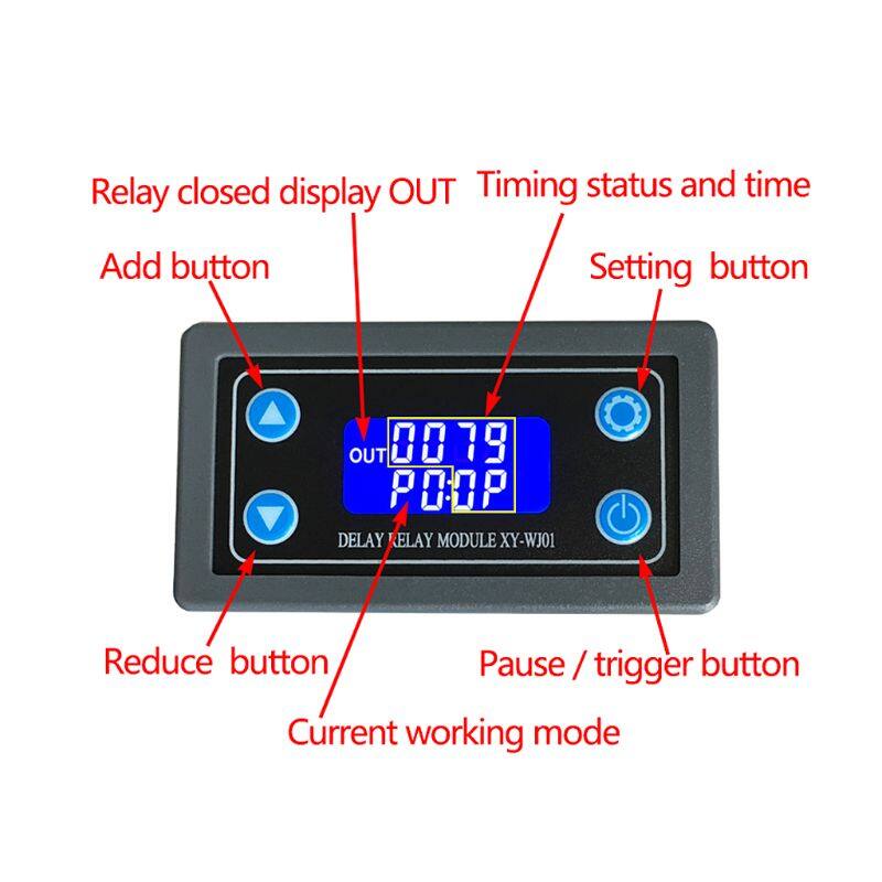 XY-WJ01 Delay Relay Module With Digital LED Dual Display Cycle Timing Circuit Switch