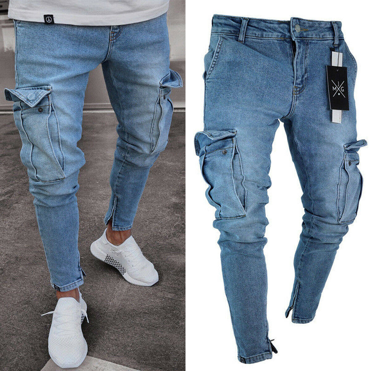 taped jeans