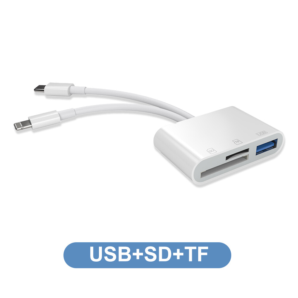 FONKEN Type-c Card Reader 3 In 1 Type C To USB SD Micro SD Card Reader Android Mobile Computer Multi-function OTG2.0 SD/TFU Disk