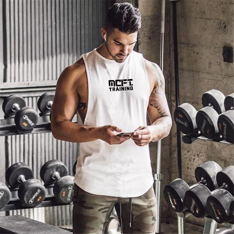 Solid Bodybuilding Tank Tops Men Gym Workout Fitness Sleeveless Shirt Male Summer Cotton Undershirt Casual Singlet Vest Clothes
