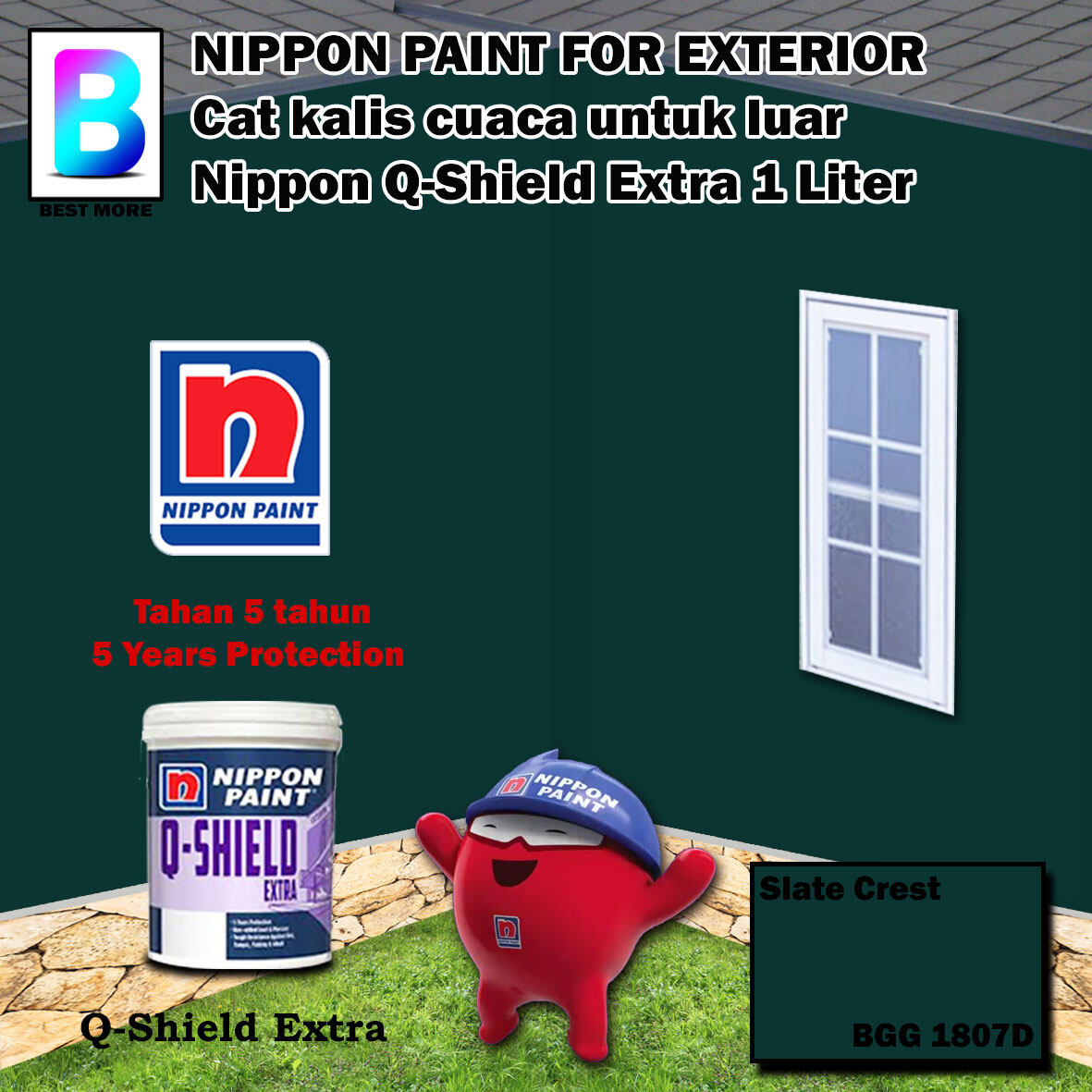 Nippon Paint Qshield Extra Exterior collection 1 & 5 Liter River Port