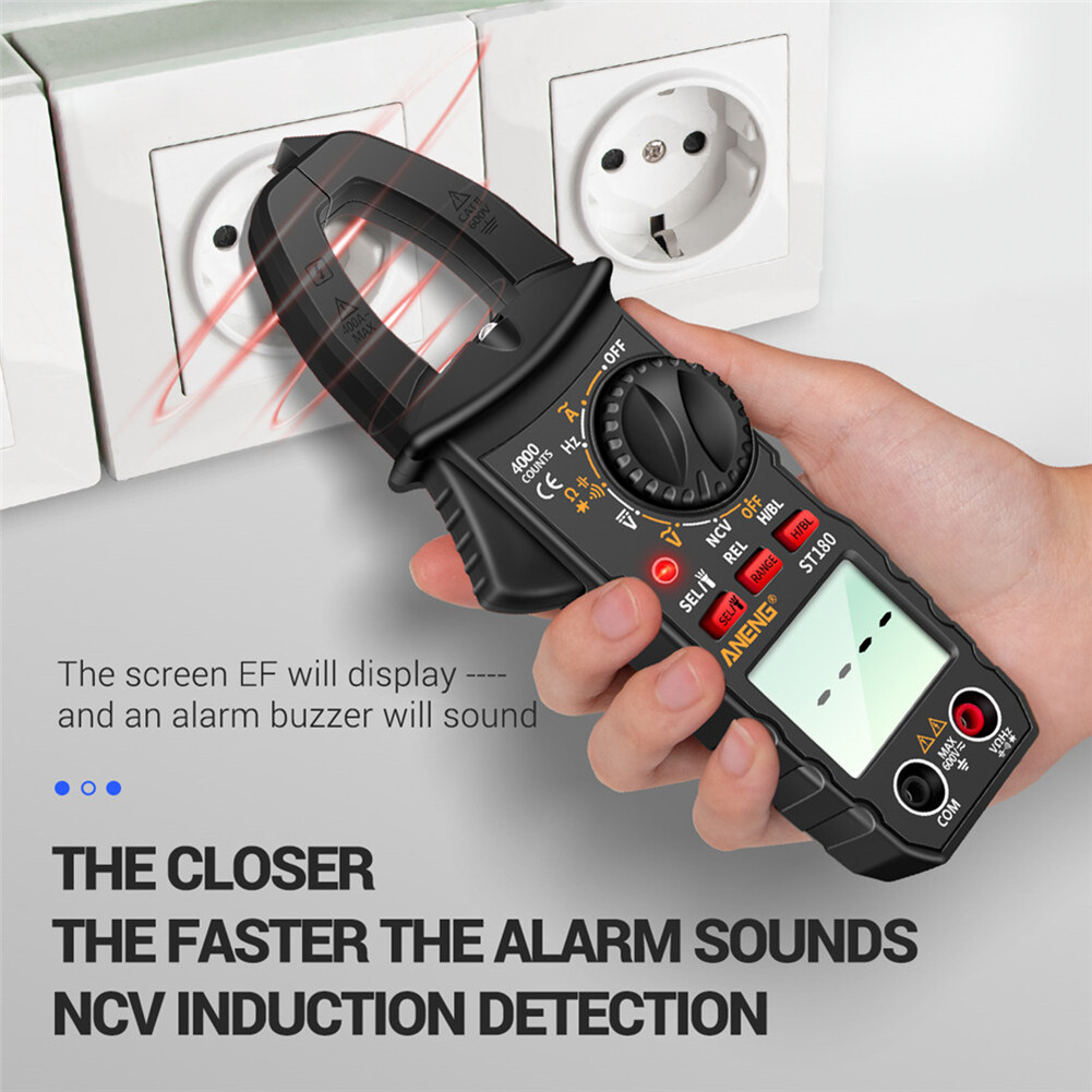 ST180 4000 Counts Digital Current Clamp Meter AC Ohm NCV Multimeter Tester