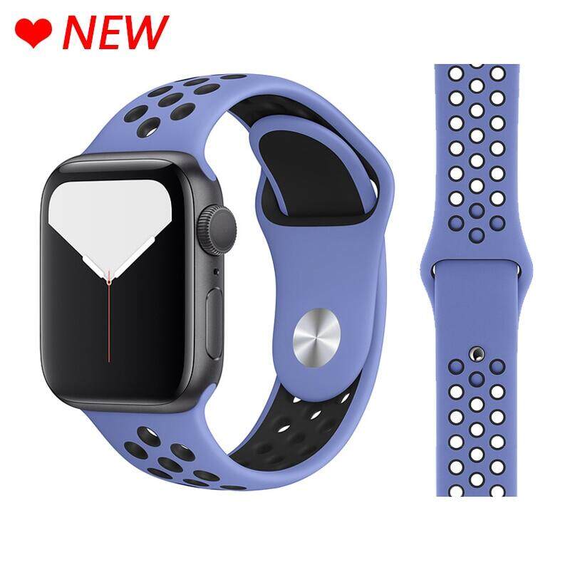 New Breathable Silicone Sports Band for Apple Watch Ultra 9 8 SE 7 6 5 4 3 2 1 49mm 45mm 42MM 41mm 38MM Rubber Strap Bands for Apple Watch 5 4 3 40mm 44mm