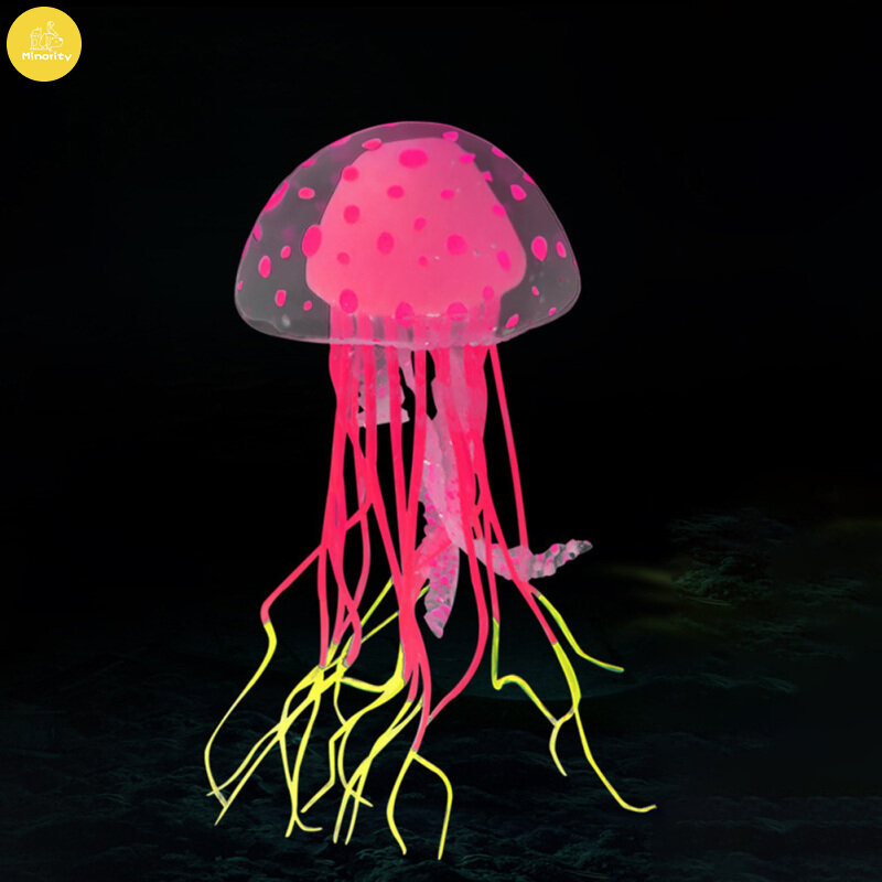 Soft Silicone Luminous Jellyfish Simulation Fluorescent Jellyfish Ornaments For Fish Tank Landscaping Decoration