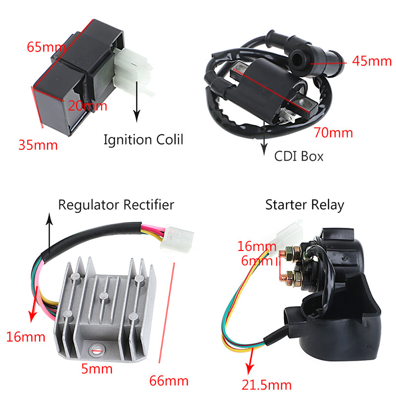 Điều Chỉnh, Rơ Le CHỈNH LƯU, Cuộn Dây Đánh Lửa CDI Dành Cho Xe ATV Quad 150 200 250 Cc Trung Quốc