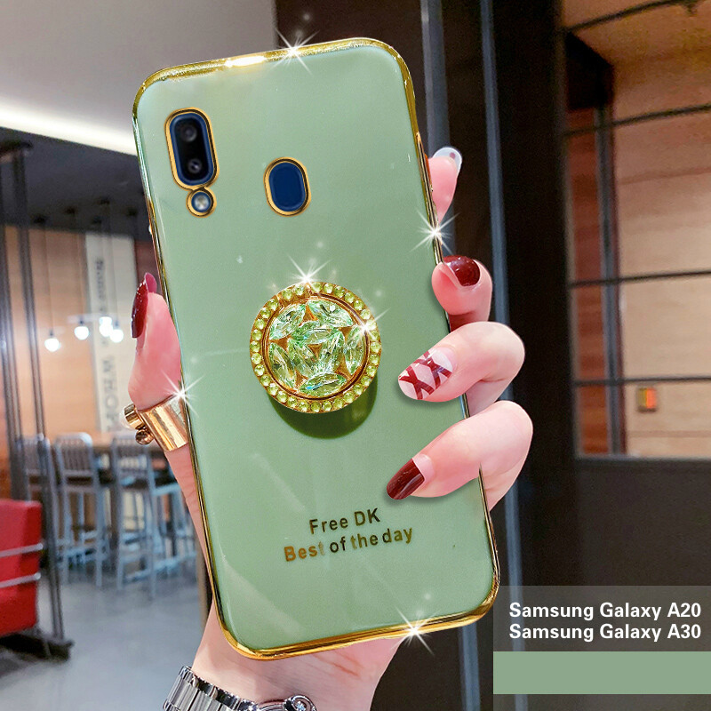 For Samsung Galaxy A20 / Samsung Galaxy A30 Electroplated Letters Phone Case For Samsung Galaxy A20 / Samsung Galaxy A30 Phone Case Bling Crystal Holder Cover Soft TPU Back Cover
