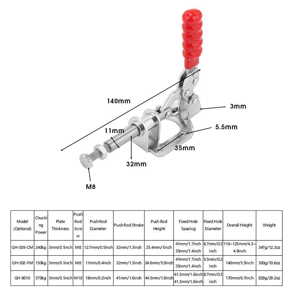 Iron Galvanized Quick Fixed Toggle Clamp Holding Latch Push Pull Action Hand Tool