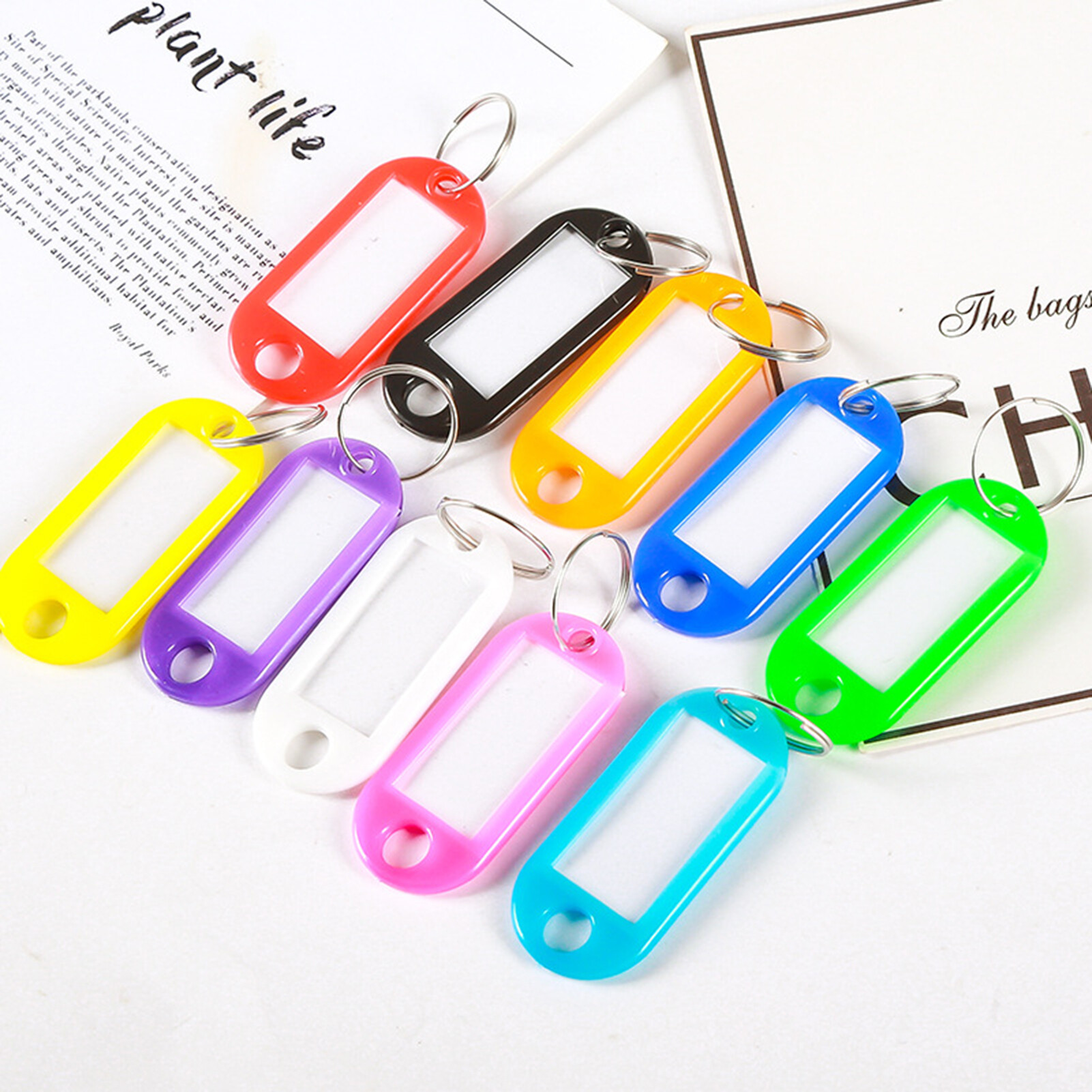 SuperRide 20Pcs Removable Key Tags with Window PP Prevent Missing Key Identifiers Bag Accessories Key Identifiers Oil-resistant