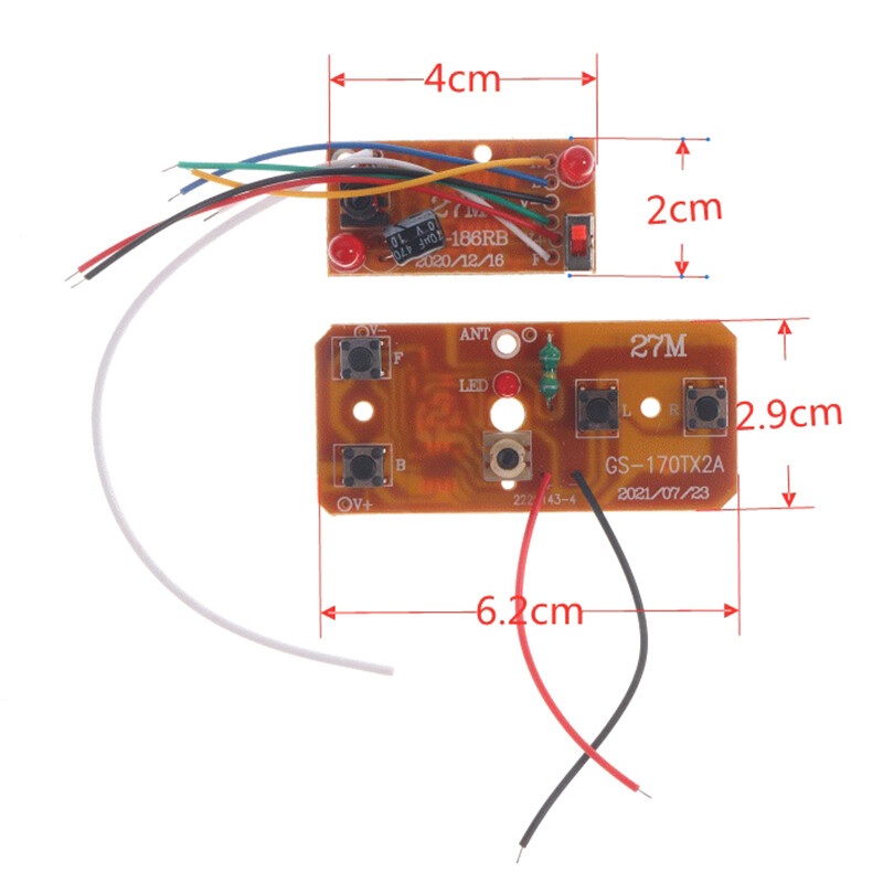 Bảng Mạch PCB Máy Thu Phát Điều Khiển Từ Xa 4CH 27MHz Cho Xe Hơi Điều Khiển Từ Xa