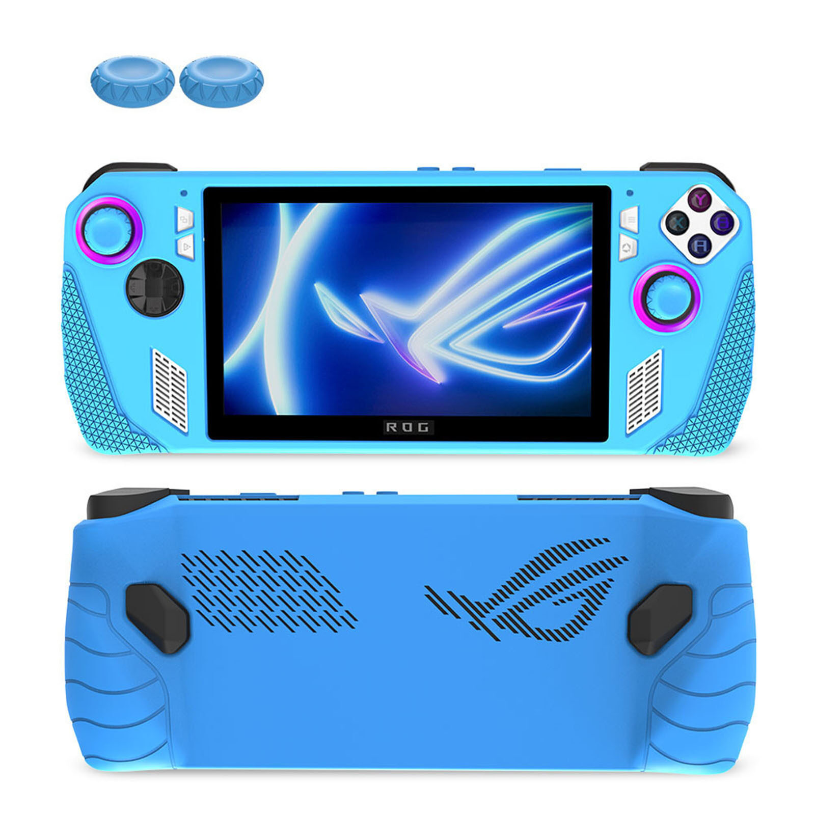 Full Wrap Silicone Protective Cover Accessories + Button Caps for ASUS ROG Ally Handheld Game Console