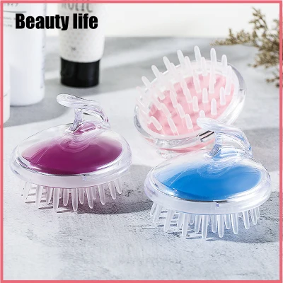 Crystal Transparent Shampoo Brush Cleaning Head Massage Shampoo Brush Massage Brush Bath Brush Silica Gel Shampoo Brush