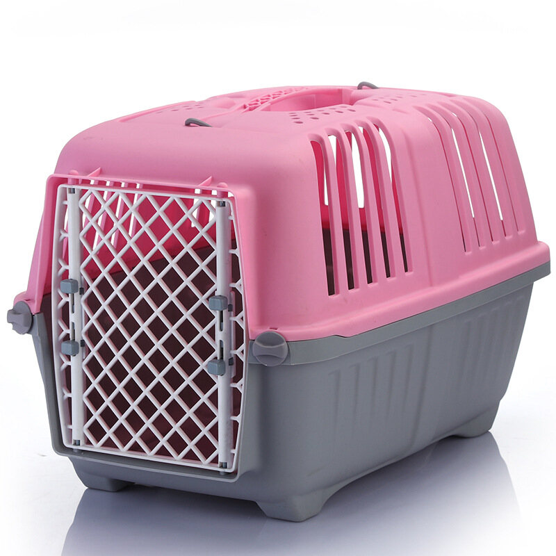 [HATELI] 1PCS Cat and Dog Plastic Pet Air Box Consignment Box Small Size Portable Outgoing Boxes