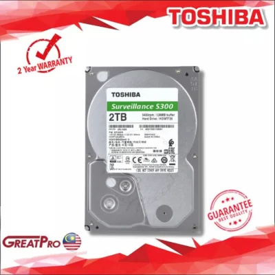 TOSHIBA CCTV S300 3.5'' 2TB SURVEILLANCE HARDDISK (HDWT720UZSVA) -GREATPRO
