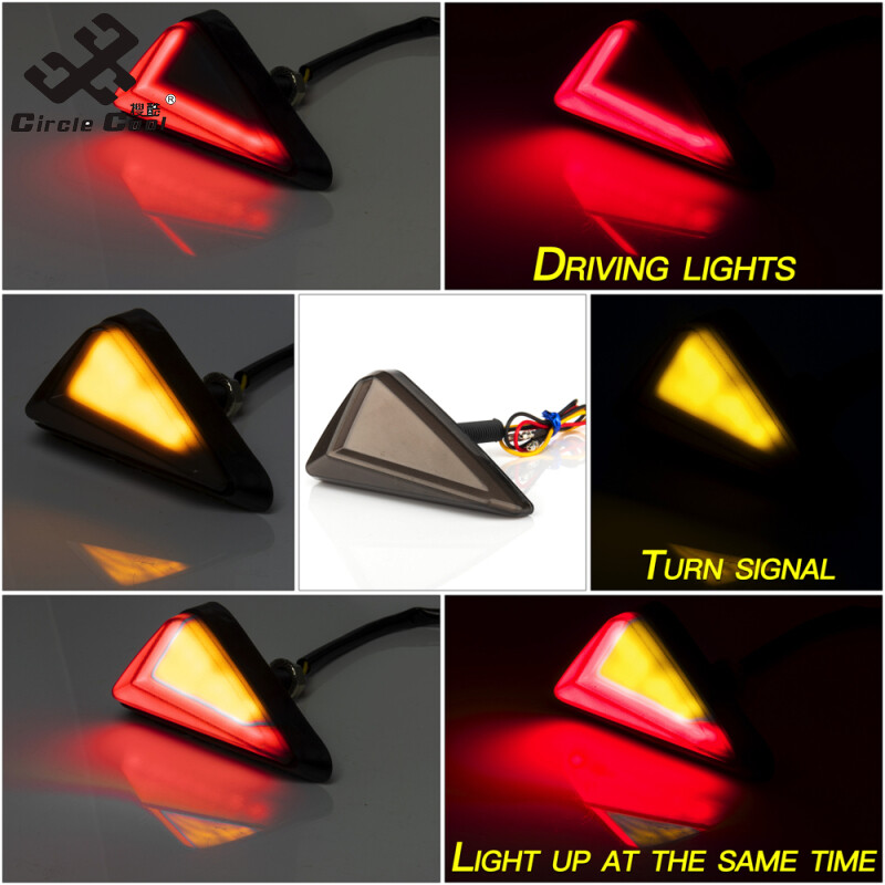 Circle Cool 1 Pair Motorcycle Embedded Installation L-shaped Light-guided Led Turn Signal Side Signal Lamp