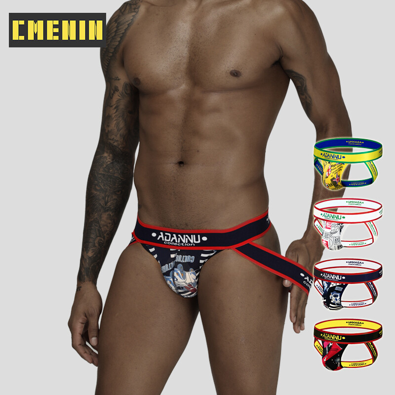 [CMENIN Official Store] G Strings For Men (1 Pieces) Floral Cotton Sexy Men Underwear Thongs Mens Jockstrap Ins Style Thongs Jockstrap Men And G strings Lingeries CMENIN Soft Threadwork Innerwear AD302