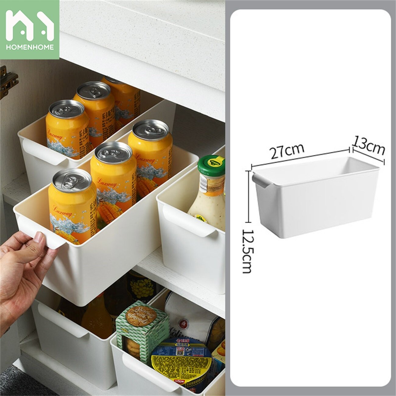 Homenhome Cabinet Storage Basket Portable Kitchen Debris Sorting Box Plastic Household Bedroom Desktop Snack