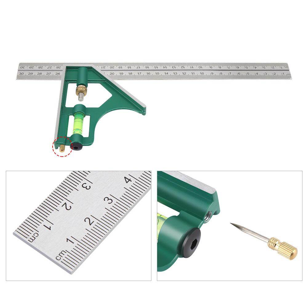 Multi-functional 300mm Combination Square Angle Ruler 45/90 Degree With Bubble Level