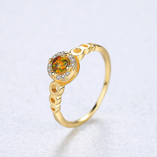 Bestone Nhẫn Opal 925 Bạc Opal Nhẫn Thời Trang Cho Nữ