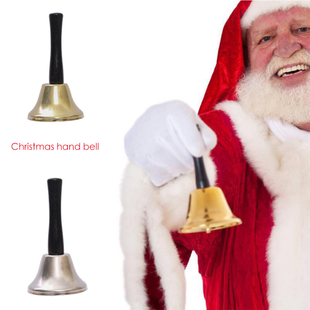 Christmas Party Metal Christmas Hand Bell / Noble Reception Dinner Party Shop Hotel Hand Bell /School Handbell Restaurant Call Bell Service