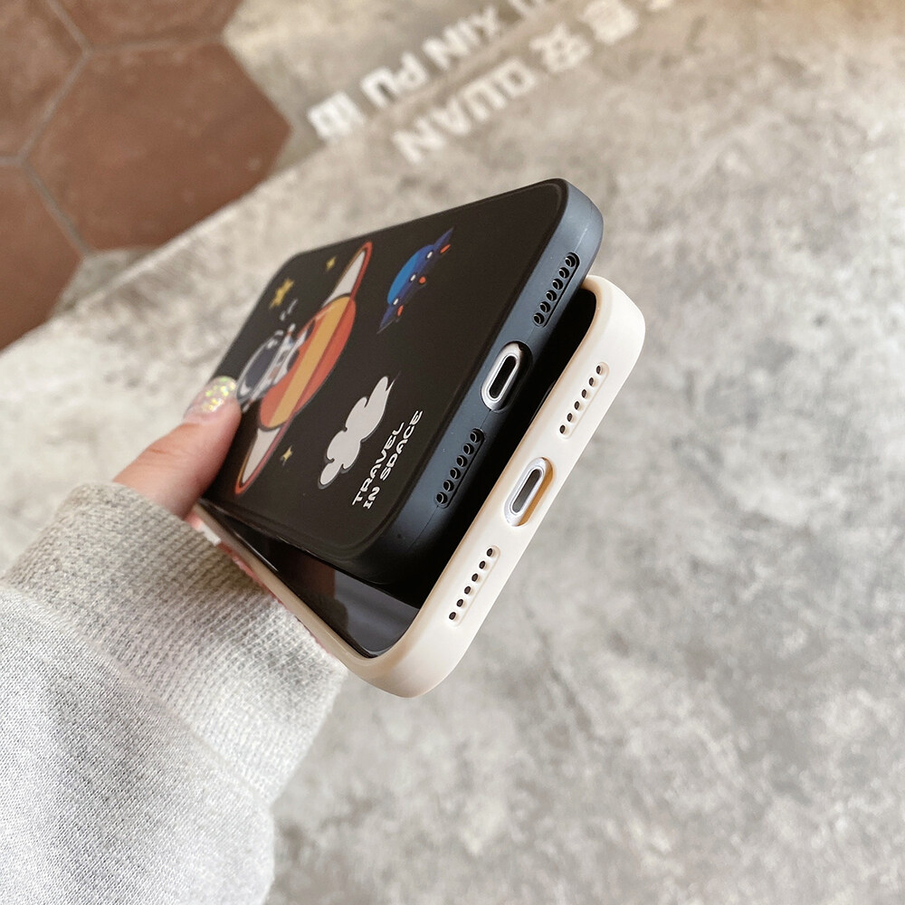 AKABEILA Ốp Lưng Phi Hành Gia Hình Ảnh Bên Hông Cho Iphone 13 12 11 Pro Max 11 12 Pro 6 6S 7 8 Plus X XR XS Max SE 2020 Ốp Lưng Điện Thoại Mềm Chống Sốc