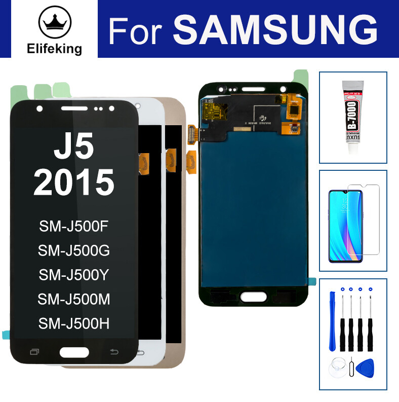 High Quality For Samsung Galaxy J5 2015 J500H LCD Display Touch Screen Digitizer with Tempered glass + B7000 Glue+Tools