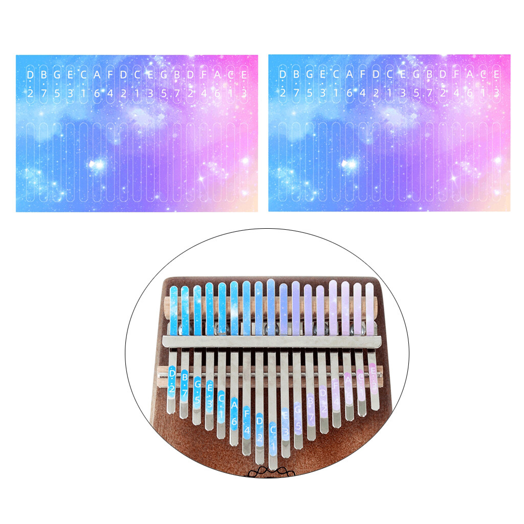 Lazarasuper 2x kalimba, miếng dán ghi chú 17 phím, quà tặng âm nhạc cho người mới bắt đầu học bầu trời đầy sao