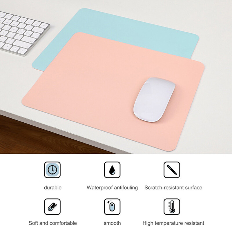 【Ready Stock】Double Side PU Leather Desk Pad Waterproof Mouse Keyboard Pad Table Mat Portable Games Mouse Pad