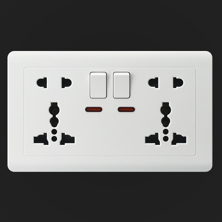 Socket British five-hole ten-hole socket 86 type wall panel concealed multi-functional British standard socket