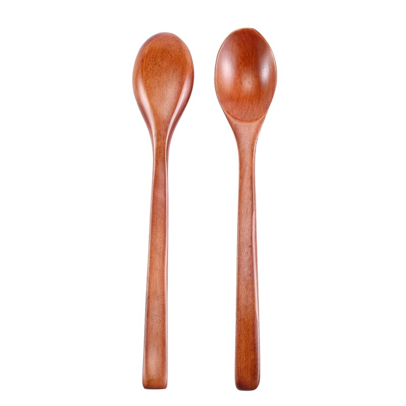 Wooden Spoons, 6 Pieces Wood Soup Spoons for Eating Mixing Stirring