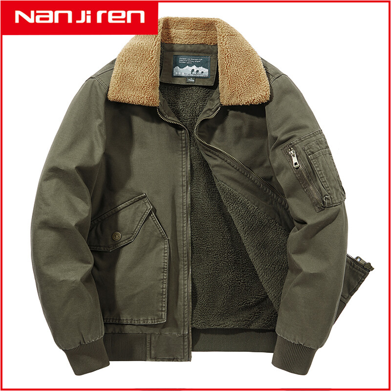 Nanjiren Autumn Winter Jacket Men Coats Military Jacket Male Loose Pure Cotton Windbreaker
