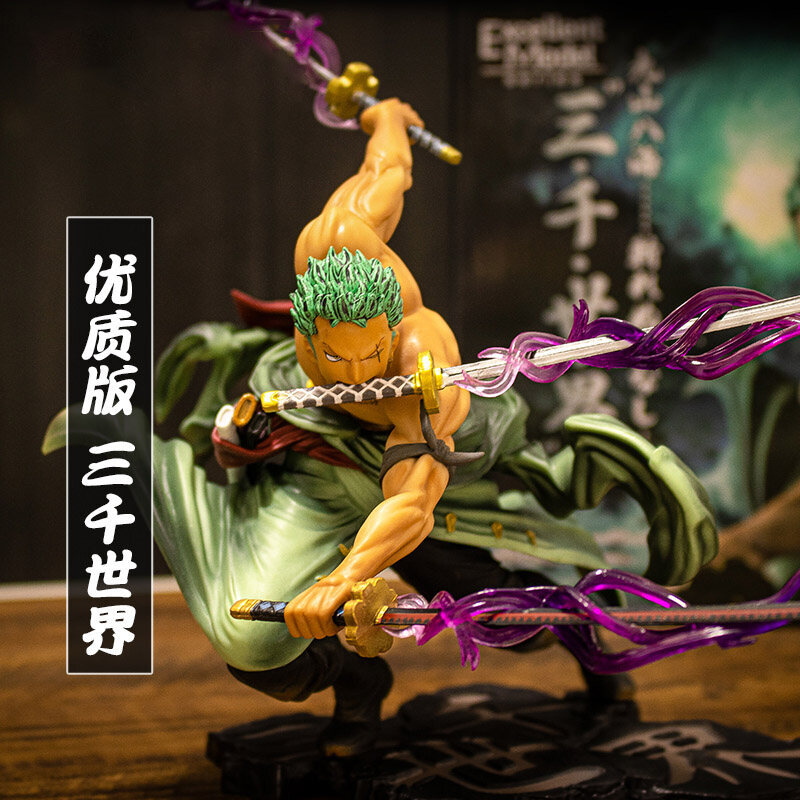 Mô Hình Khỉ Mũ Rơm Ba Lưỡi Zoro Ba Lưỡi One Piece Three Thousand World Zoro