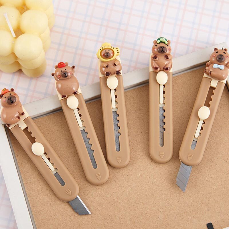 Dễ thương capybara dao tiện ích mini xách tay cắt cắt giấy dao