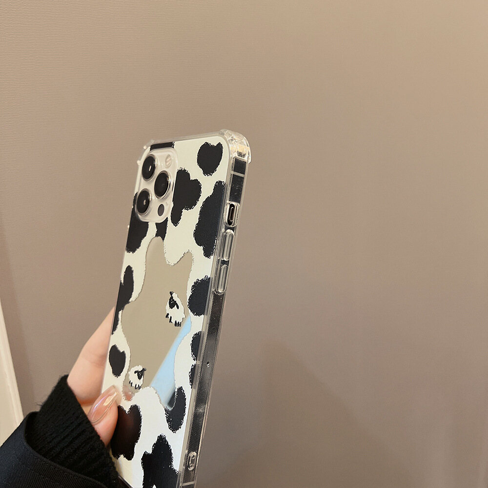 Bề mặt gương hình con bò cừu silicon mềm dễ thương Vỏ Iphone 15 15 cộng với 15Pro 15Promax 13Mini 13 13Pro 13Pro tối đa 12mini 12 12pro 12pro tối đa 11 11pro 11Promax XS Max XR XS trường hợp cho iPhone 8 cộng với 6 6S 7 8 6 cộng với 6S cộng với 7 cộng