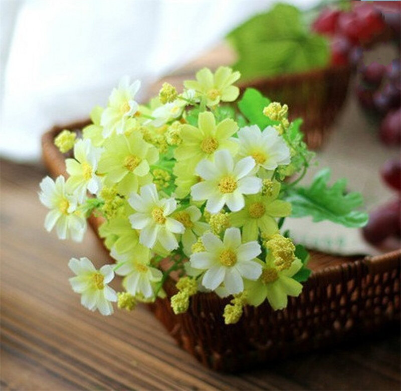 Bouquet of Chrysanthemums Artificial Chrysanthemums 1 Bouquet 28 Flowers for Home Office Decoration