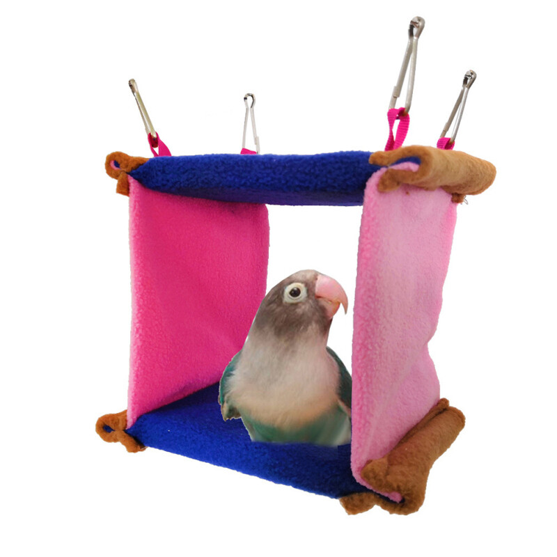 Parrot Hanging Plush Hammock Comfortable Breathable Thickened Warm Triangular Nest Tent Bird Supplies