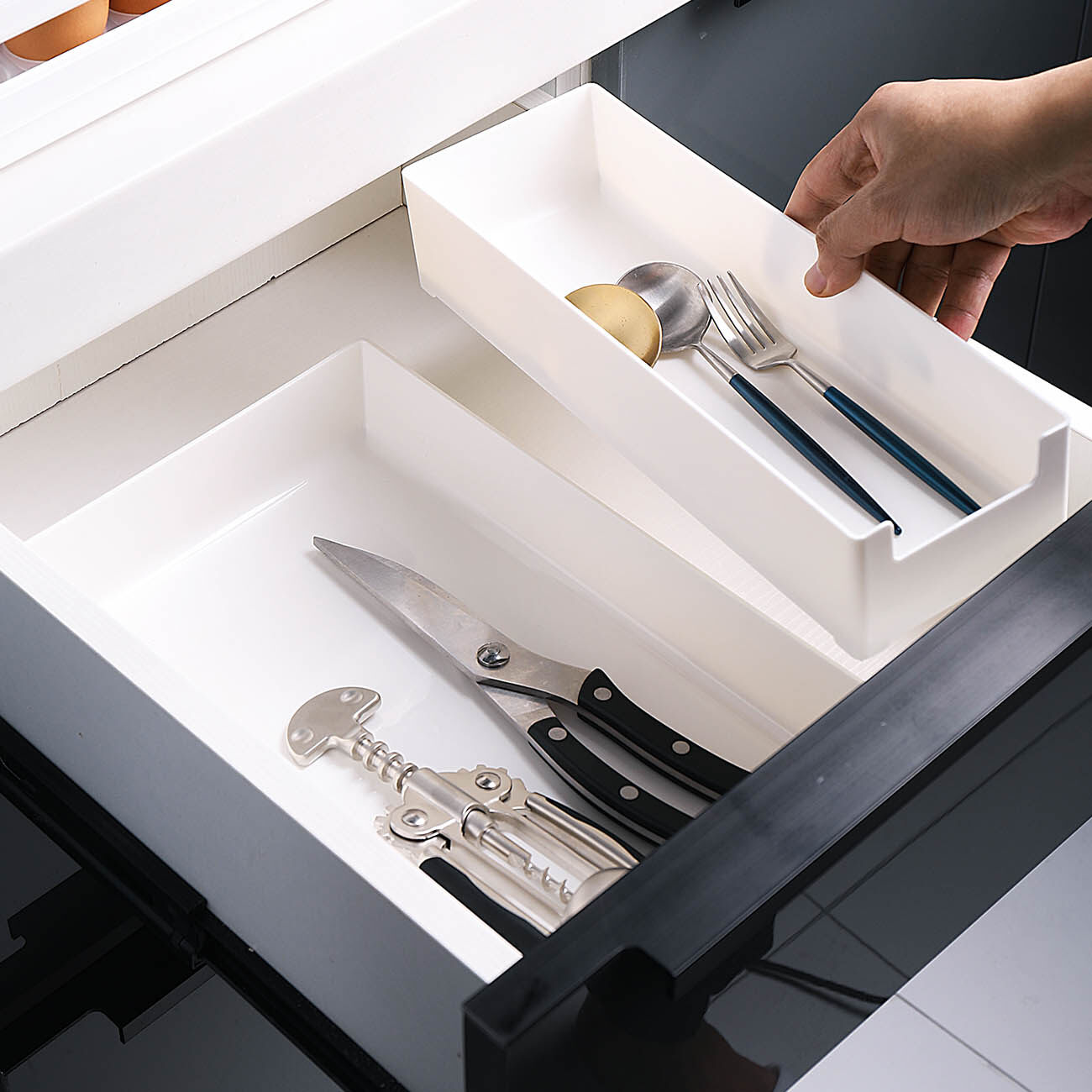 CNMF Drawer Storage Box Kitchen Cupboard Organizer Rectangular Combination Storage Box Height 6cm