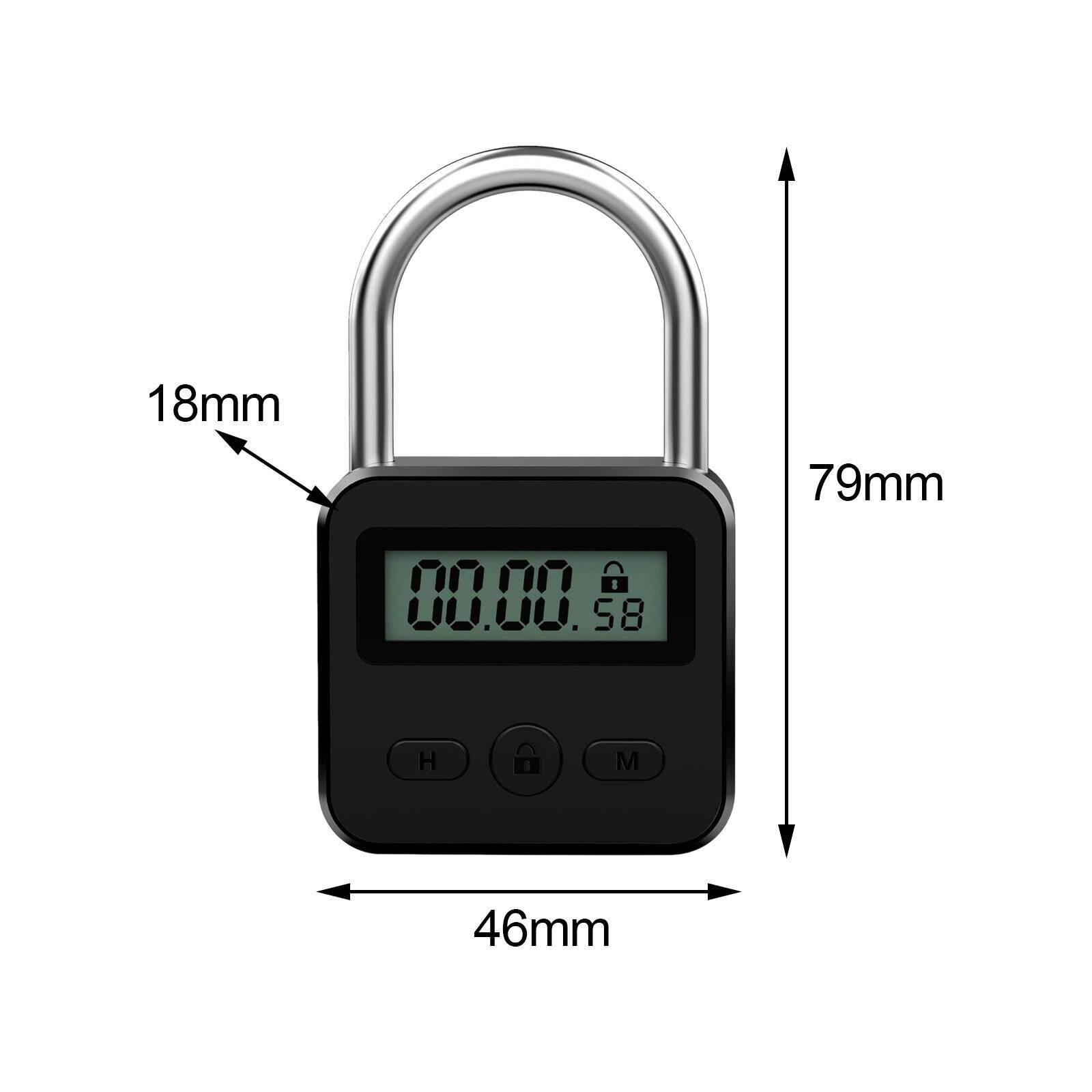 Blesiya LCD Display Multifunction Electronic Time Metal Timer lock Adult Habit